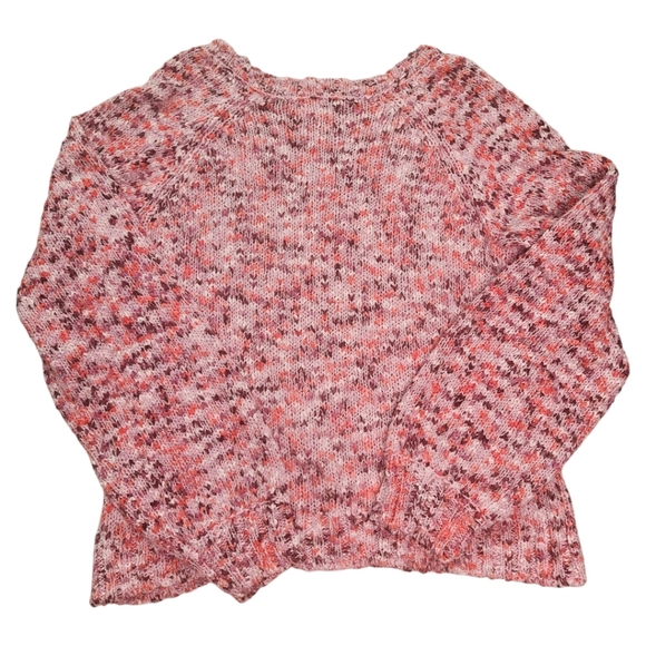 Aeropostale Women's Cozy V-Neck Marled Pink Sweater - Picture 7 of 7